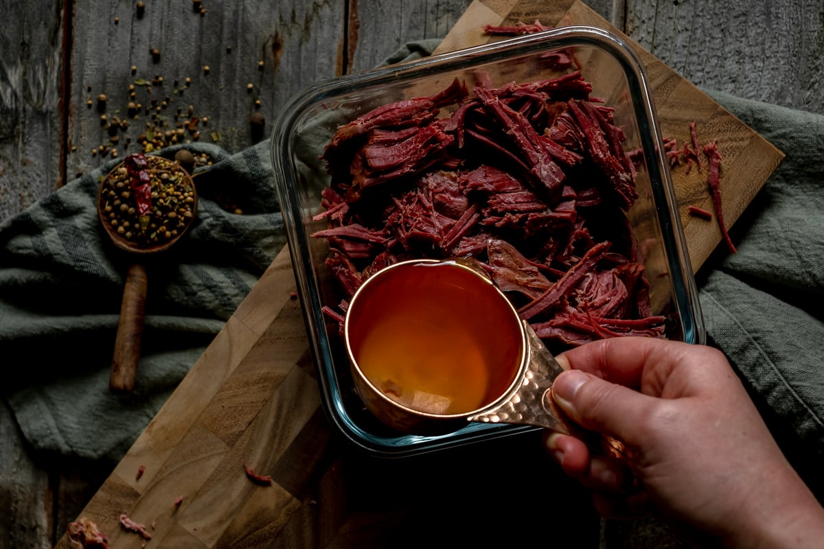Corned Venison Hash with Horseradish Cream Sauce Peak to Plate