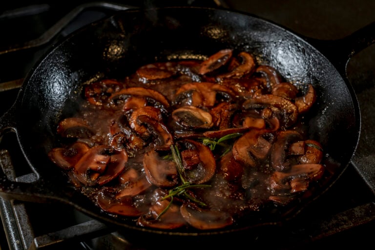 Elk Backstrap with Red Wine Mushrooms Peak to Plate