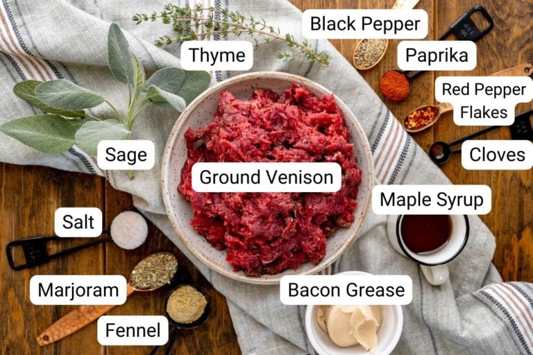 Maple Venison Breakfast Sausage with Fresh Herbs Peak to Plate