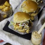 elk chopped cheese sliders on plate.