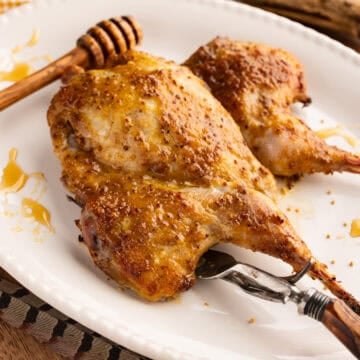roast pheasant with honey mustard glaze.
