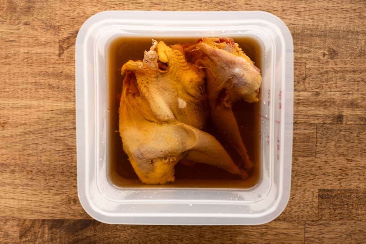 spatchcocked pheasant in brine.