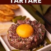 venison tartare pin.