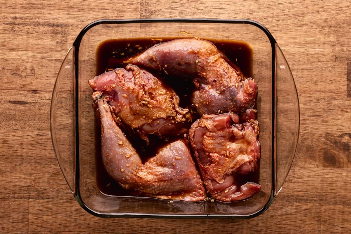 pheasant in adobo marinade.