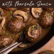 venison meatballs with marsala sauce pin.